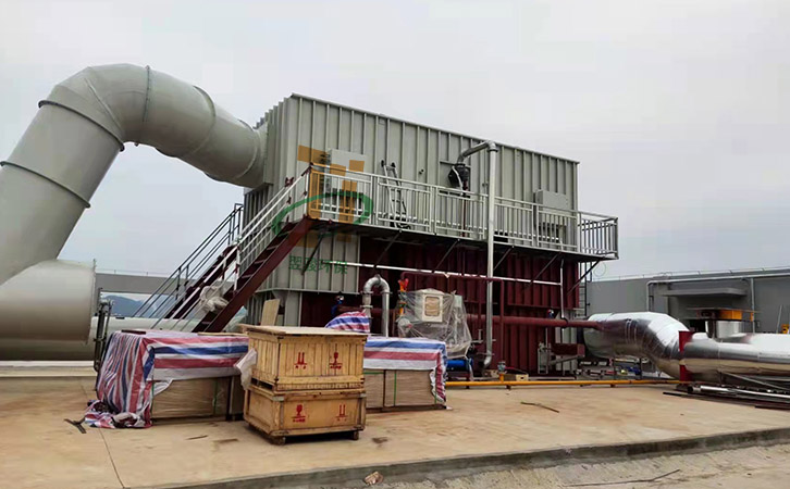 環(huán)保工程RTO廢氣處理設(shè)備安裝現(xiàn)場