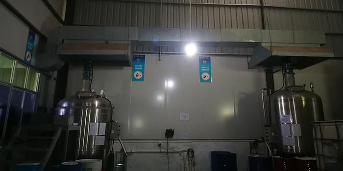 清洗劑生產廢氣處理環(huán)保驗收現場實拍