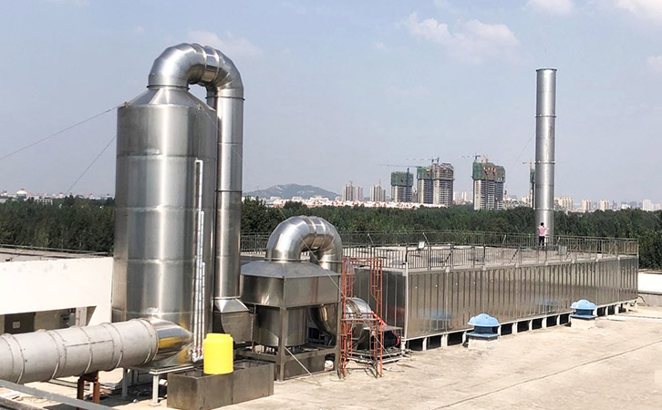 飼料廠廢氣凈化工程（噴淋塔+氣旋混合塔+生物法）